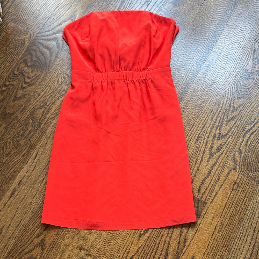 Club Monaco Vibrant Red Strapless Dress